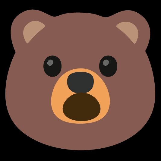 Shocked bear emoji 