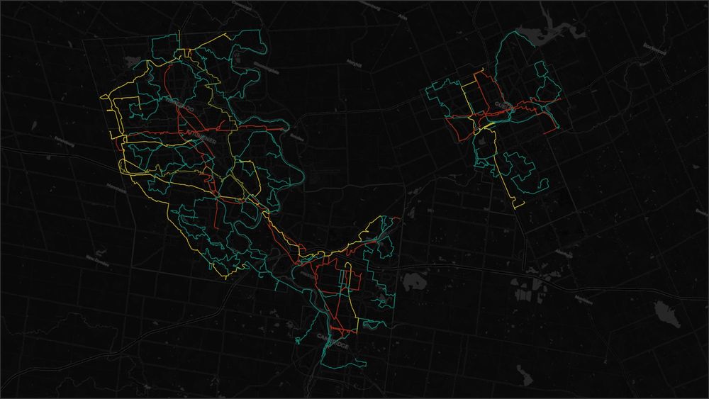 Map of Metroscapes walks in Kitchener, Waterloo, Cambridge and Guelph.