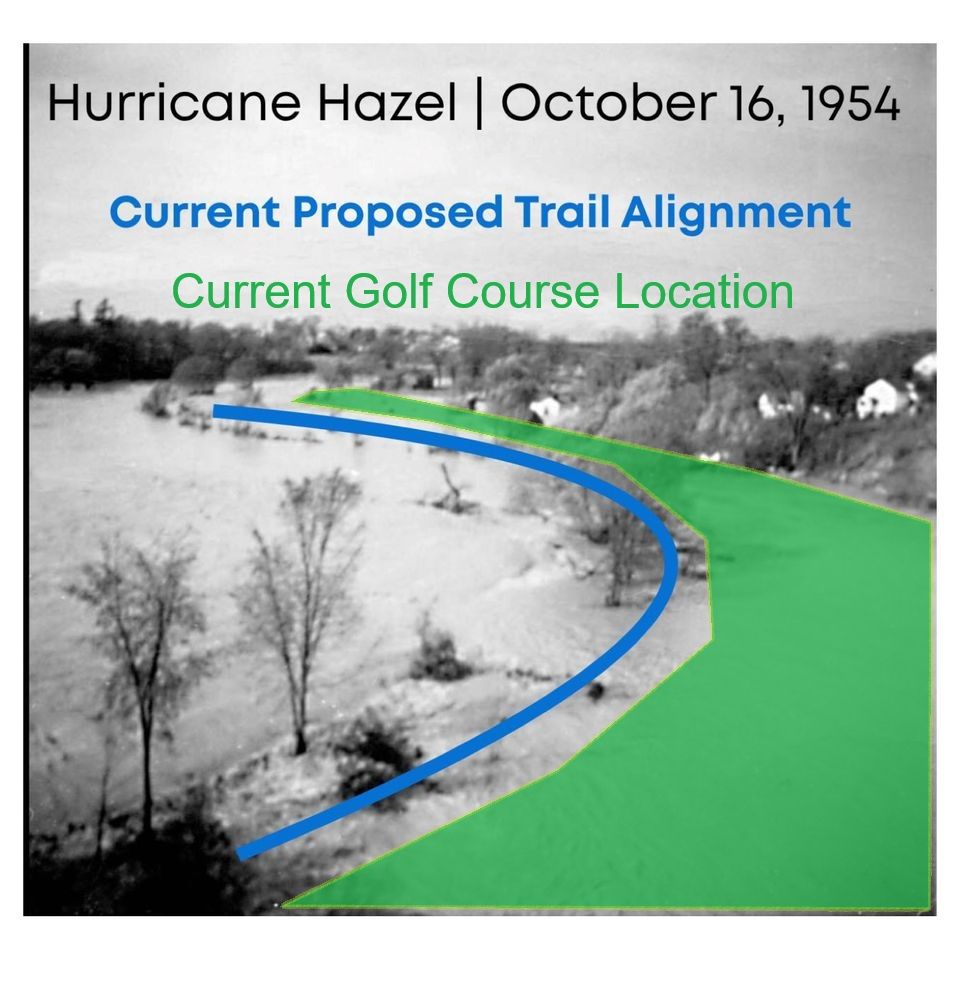 Area of the current Weston Golf Club was flooded by Hurricane Hazel in 1954. In fact, everything on the Humber River valley floor in Toronto was flooded in 1954.