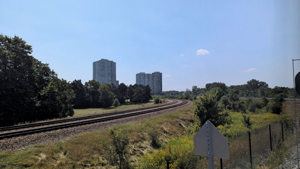 Looking southwest towards Mile 1 of the VIA Beachburg Subdivision, as seen from O-Train Line 1, Ottawa Ontario 