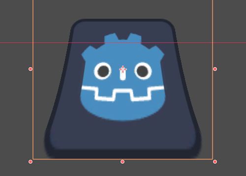 Godot icon with bottom larger but slightly curved. 