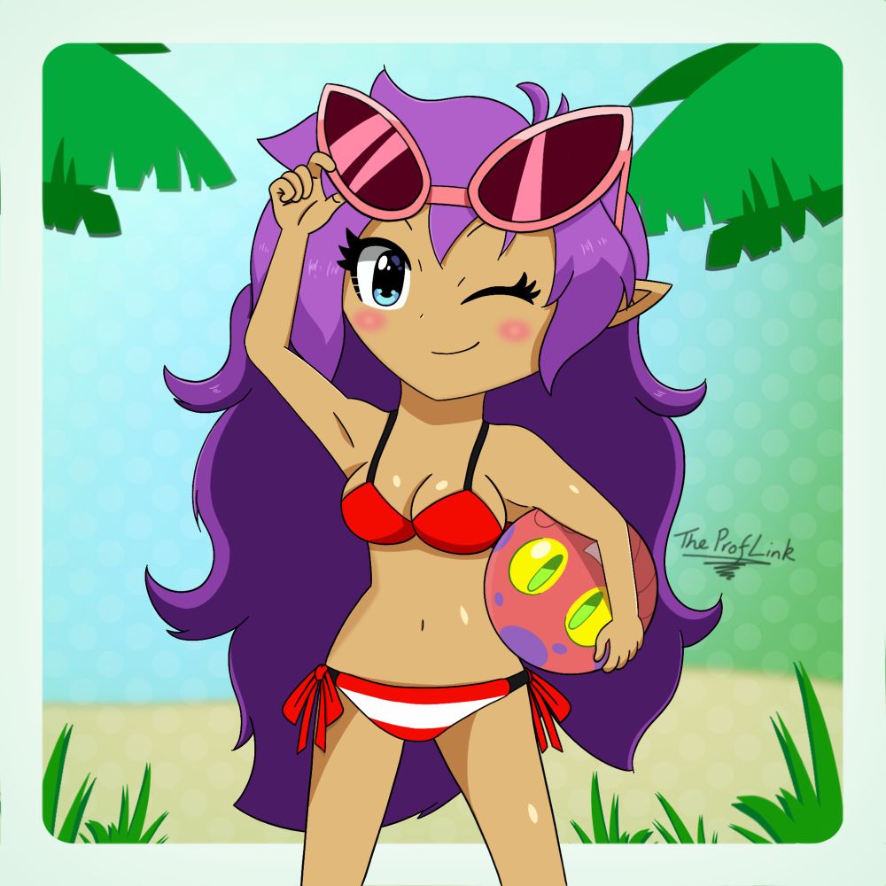 Artwork of Shantae in one of her bikini outfits from Half Genie Hero