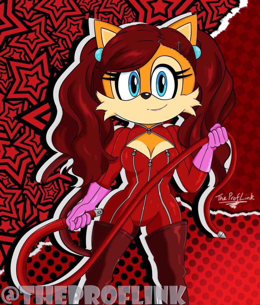 Artwork of Sally Acorn dressed as Ann Takamaki in her Phantom Thief attire