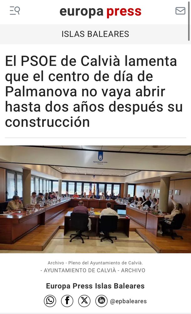 Tenemos una muy mala noticia. 

Centro de Día de Palmanova no abrirá hasta finales de 2025, dos años después de haber finalizado su construcción. 

¿Por qué PPVOX no han sido capaces de abrirlo en los primeros 17 meses de legislatura?

