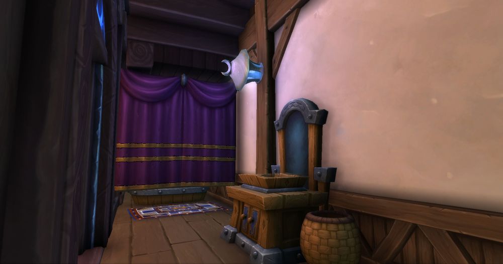 A screenshot of a World of Warcraft house bathroom. It's very simple.