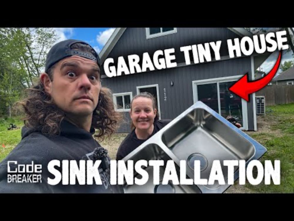 Installing a New Kitchen Sink at the Abandoned Garage Tiny House Cabin!