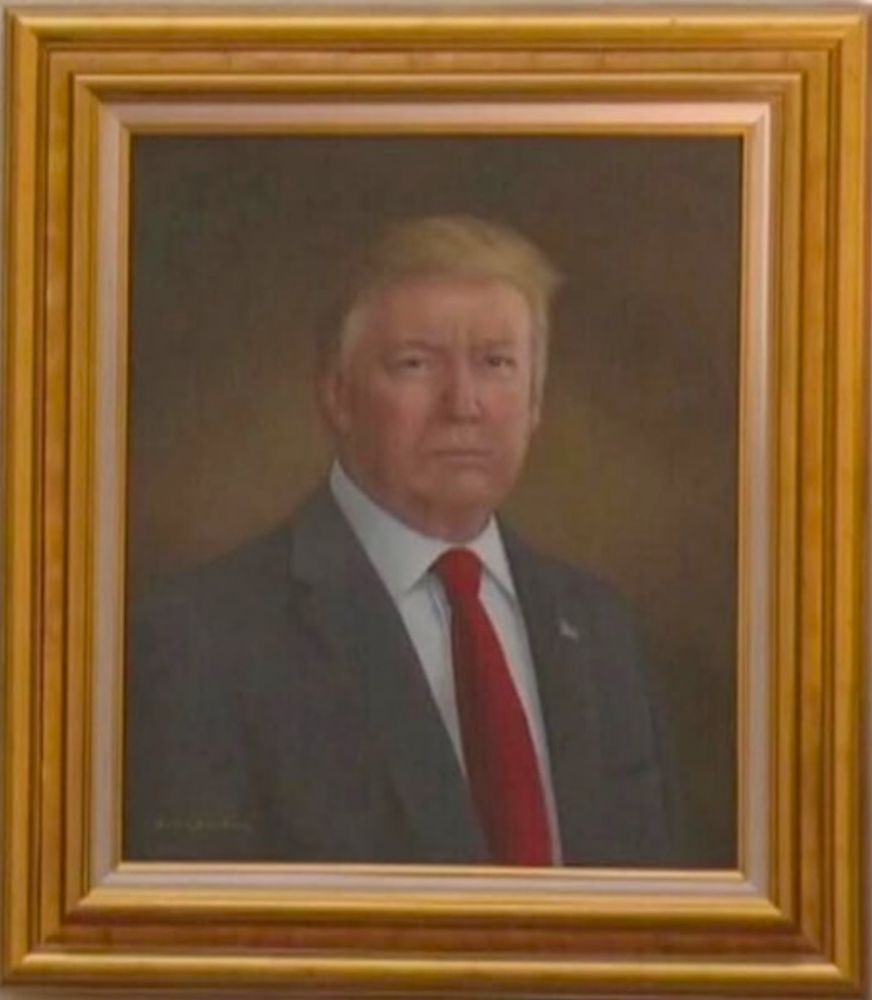 poorly done picture 0f the shitbird that is current president of the USA