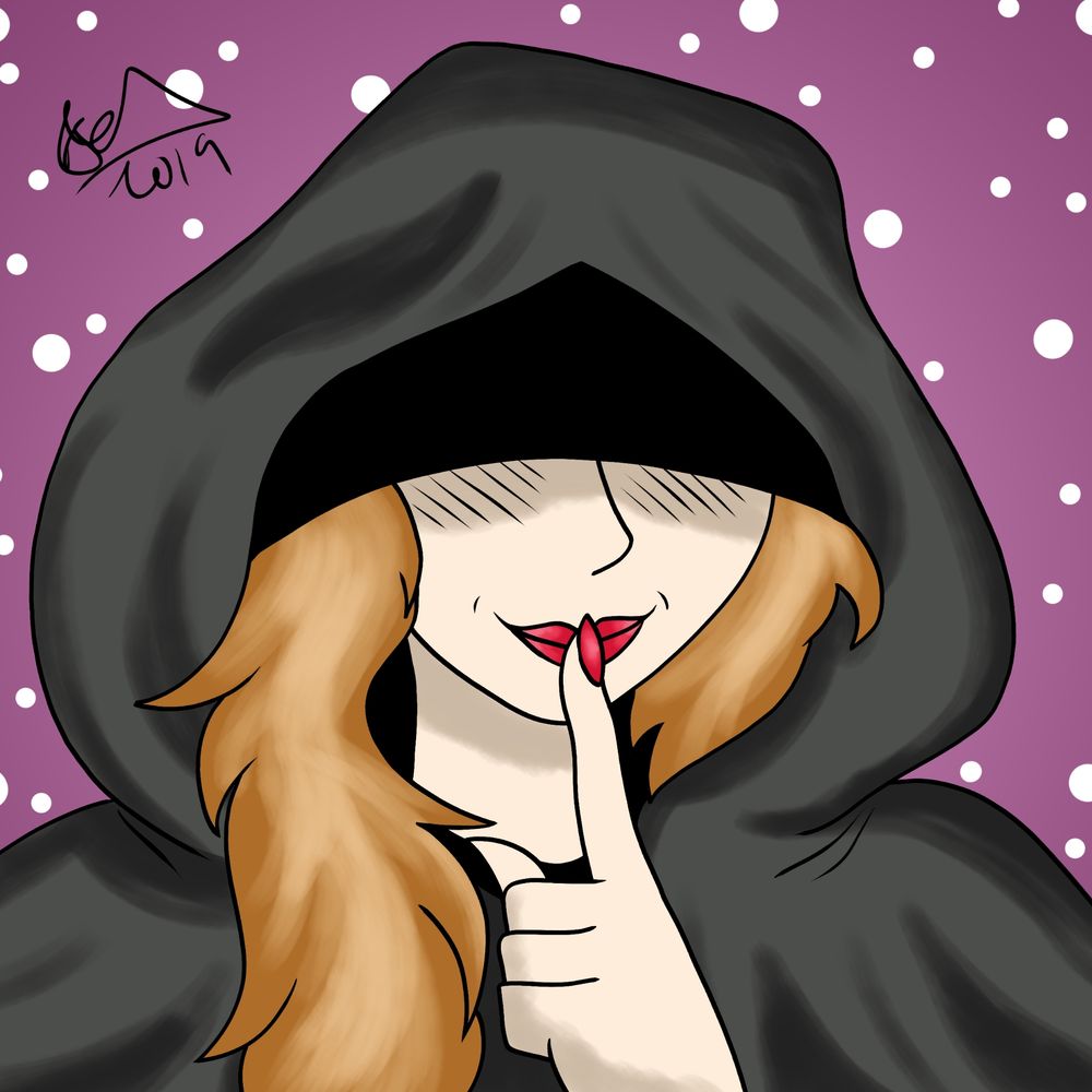 Digital illustration, jamiedoesthings, featuring light hear with a hooded cloak, drawn by BWizzyArt (2019)
