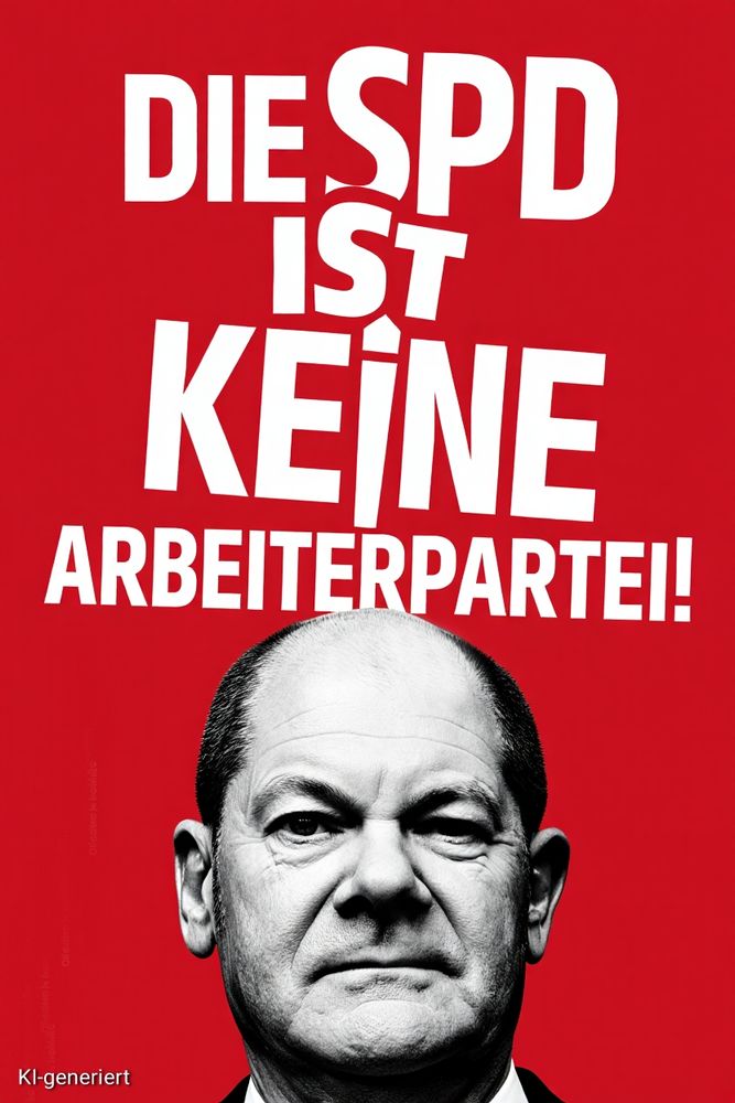 !B Plakat mit Scholz "Die SPD ist keine Arbeiterpartei"
