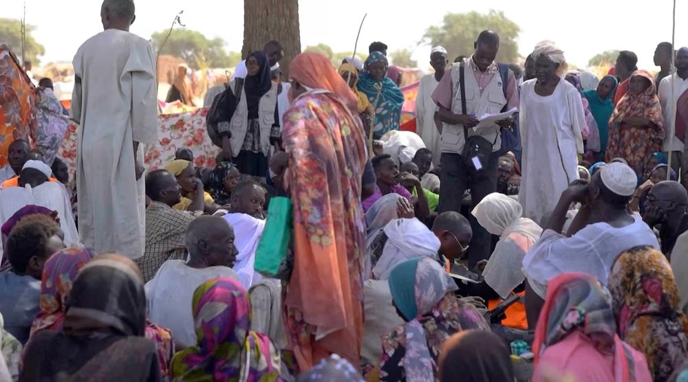 Displaced Sudanese gather after fleeing Al-Fashir city in Darfur, in Tawila, Sudan, October 29, 2025, in this still image taken from a Reuters' video. REUTERS/Mohamed Jamal/File Photo 