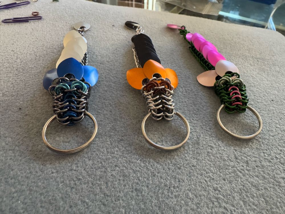 Chainmail dragon keychains 
