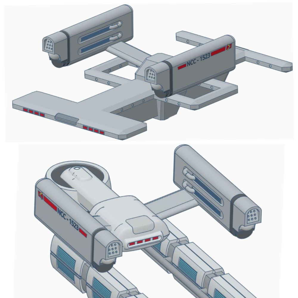The aft view from above is the two ships in the previous post. 
