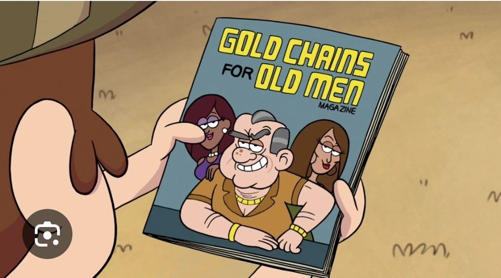A frame grab from Gravity Falls. Dipper holds a magazine called 