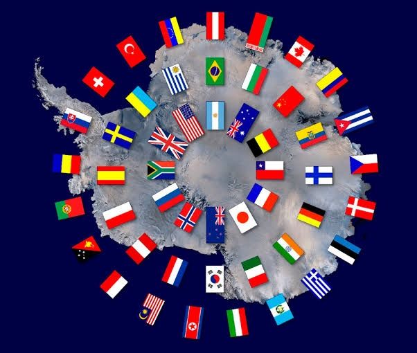 Map of Antarctica with flags of 49 nations. Source- https://www.bas.ac.uk/media-post/antarctica-day-1st-december/