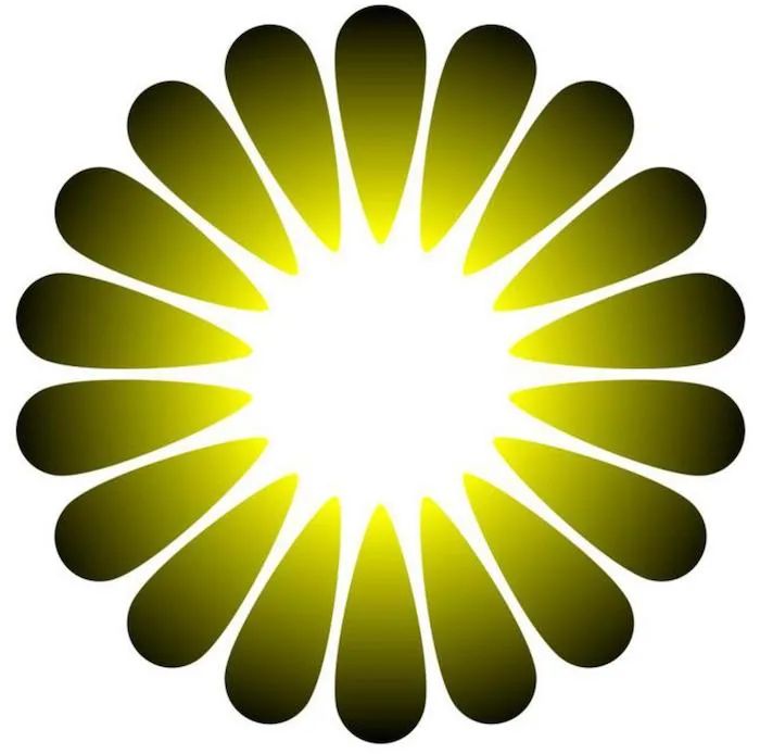 Eine Blume, deren Blätter außen dunkel, innen hell sind. Durch den Farbverlauf entsteht der Eindruck, das Zentrum der Blume sei noch viel heller.