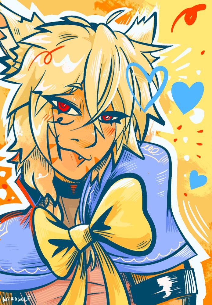 An illustration of a catboy human character.