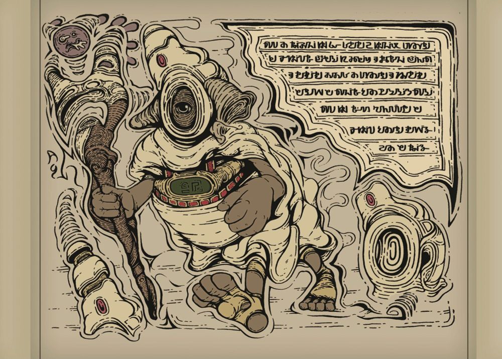 以下翻訳... 

彼の名前はムー草木も生えぬ死の地と呼ばれたプトラに緑を与え文化を築き多くの命を根差す土地へと変えた。その功績から彼は大賢者と呼ばれその地を統べる者となる。