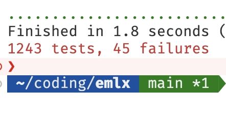 45 failures out of 1243 tests