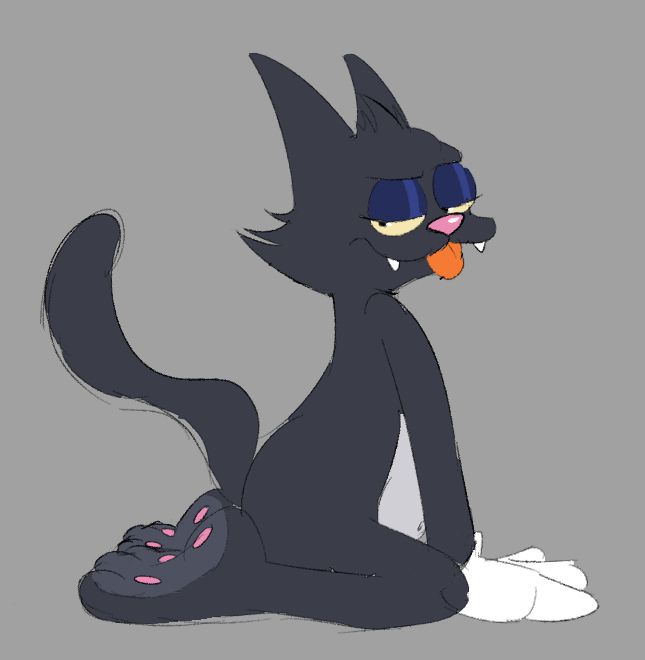 doodle of scratchy from the simpsons doing, as the post suggests, a really fruity pose