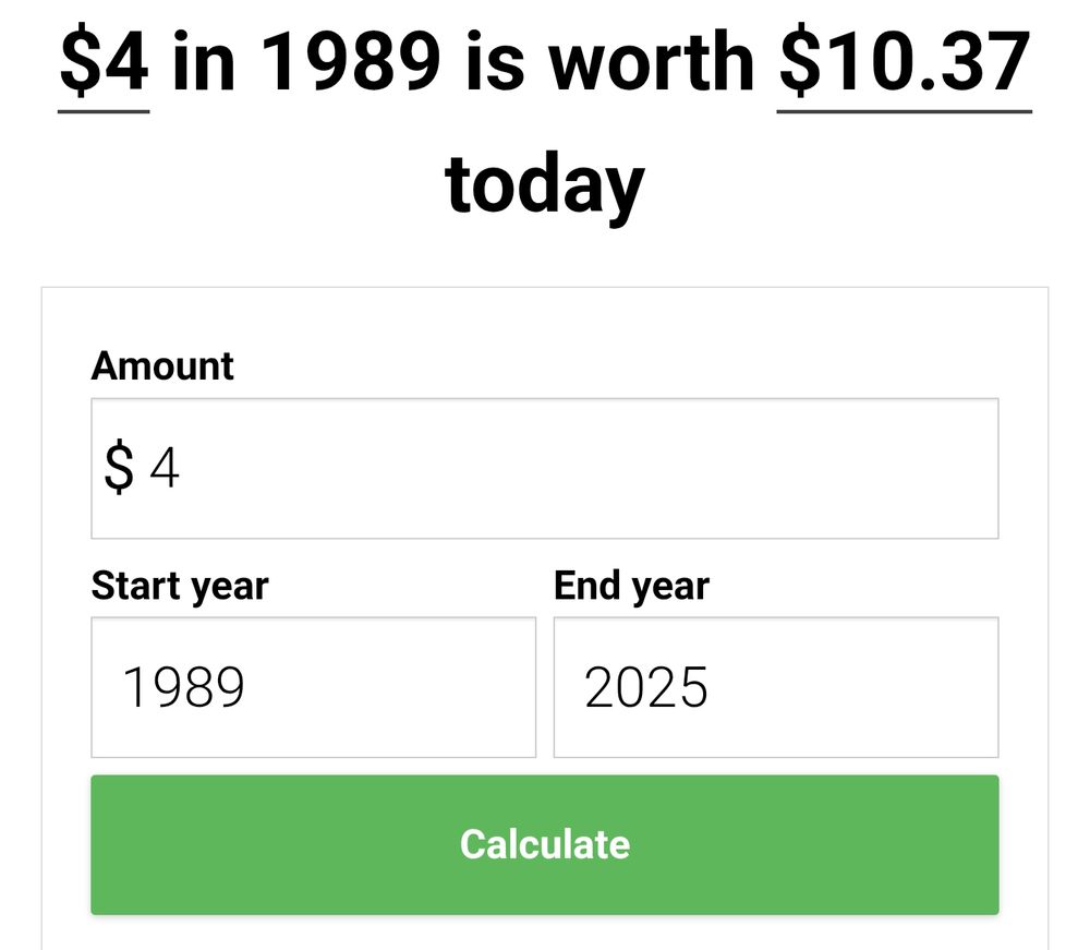 $4 in 1989, is $10.37 today 