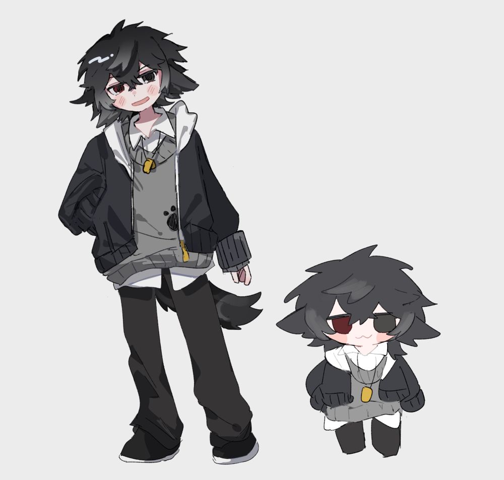 Commissioned art of Ekohs, to include a super chibi style by Roa at https://skeb.jp/@r6988o