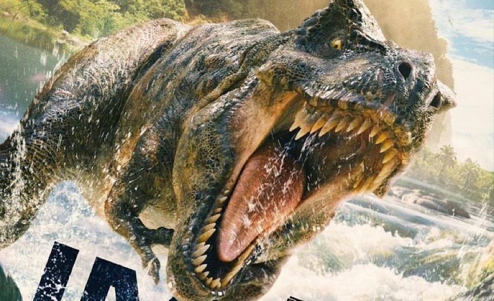 A T-rex roars in a still image from Jurassic World Rebirth.