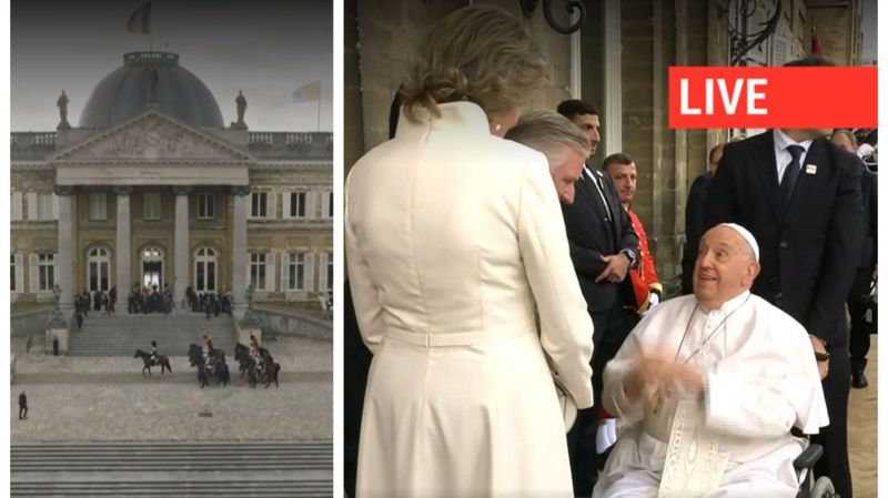 Direct – le Pape en Belgique : François est reçu par le couple royal au château de Laeken