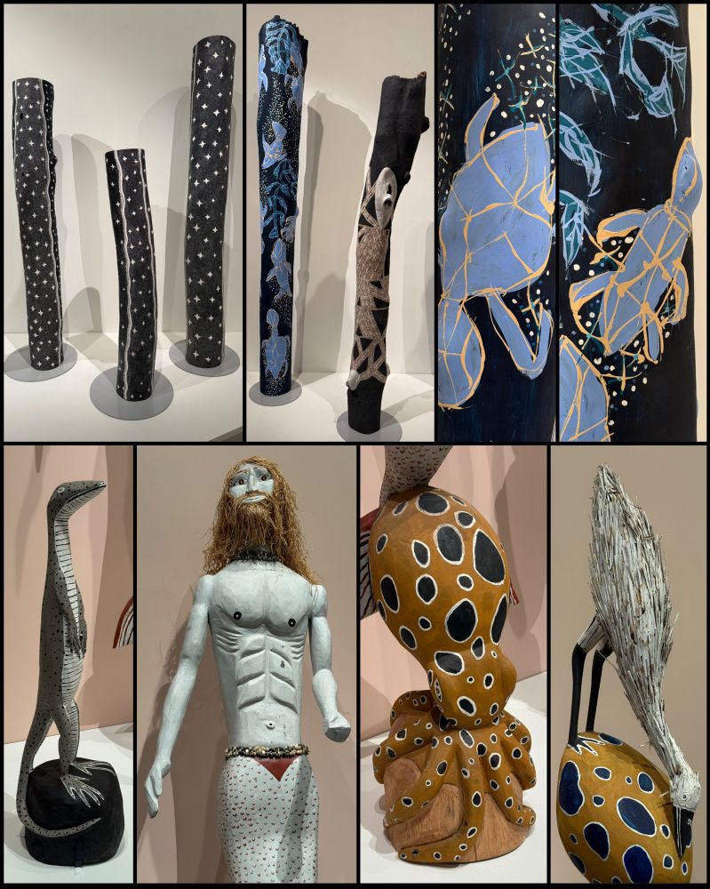 collage of Indigenous Australian sculptures 
