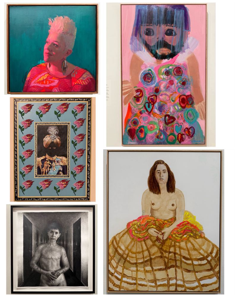 a collage of paintings