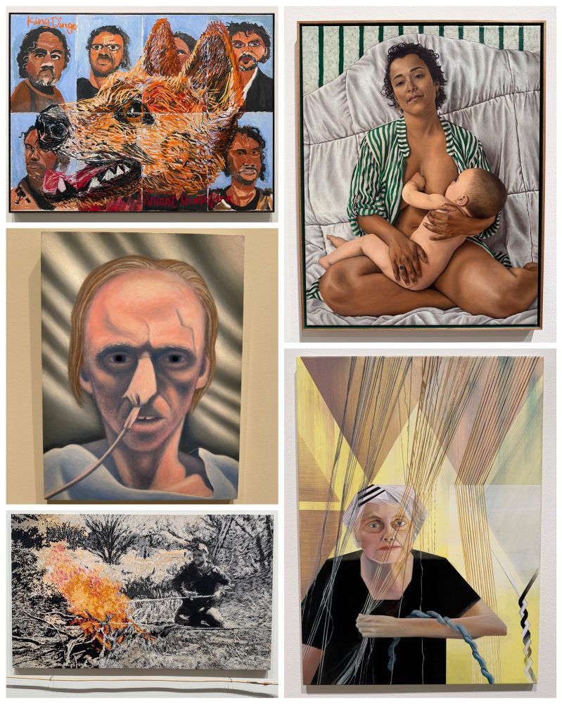 a collage of paintings 