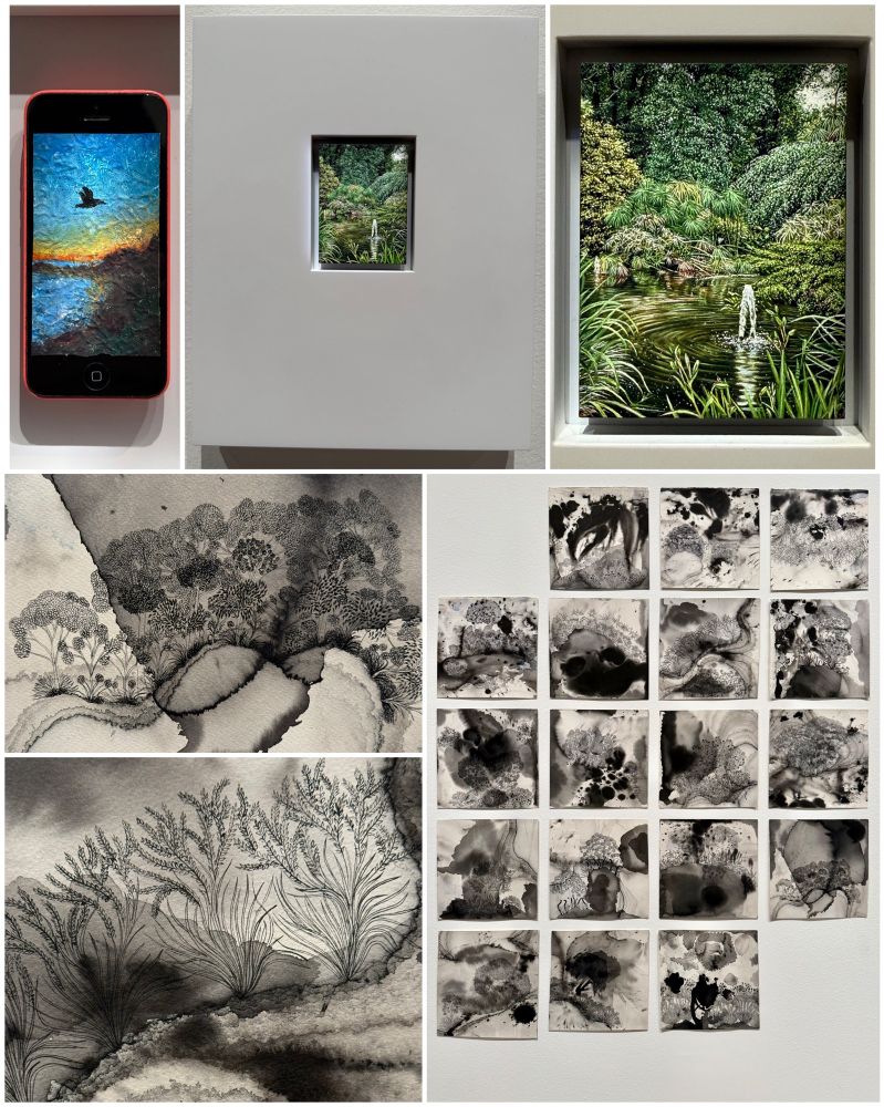 a collage of paintings