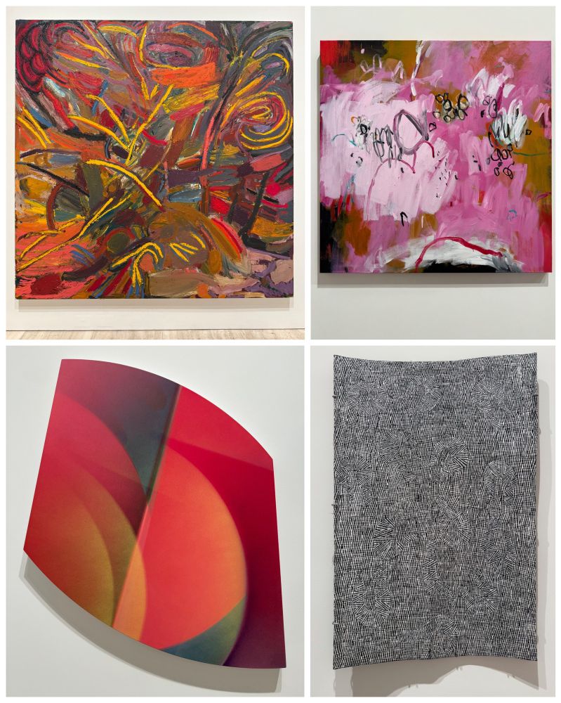 a collage of paintings