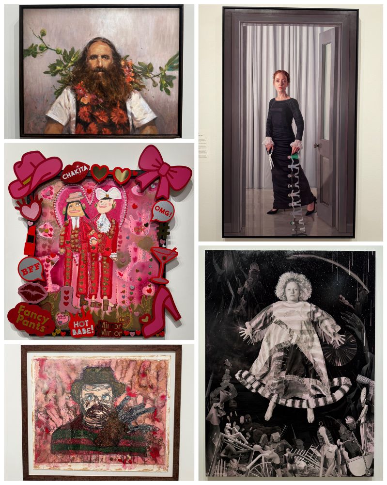 a collage of paintings 