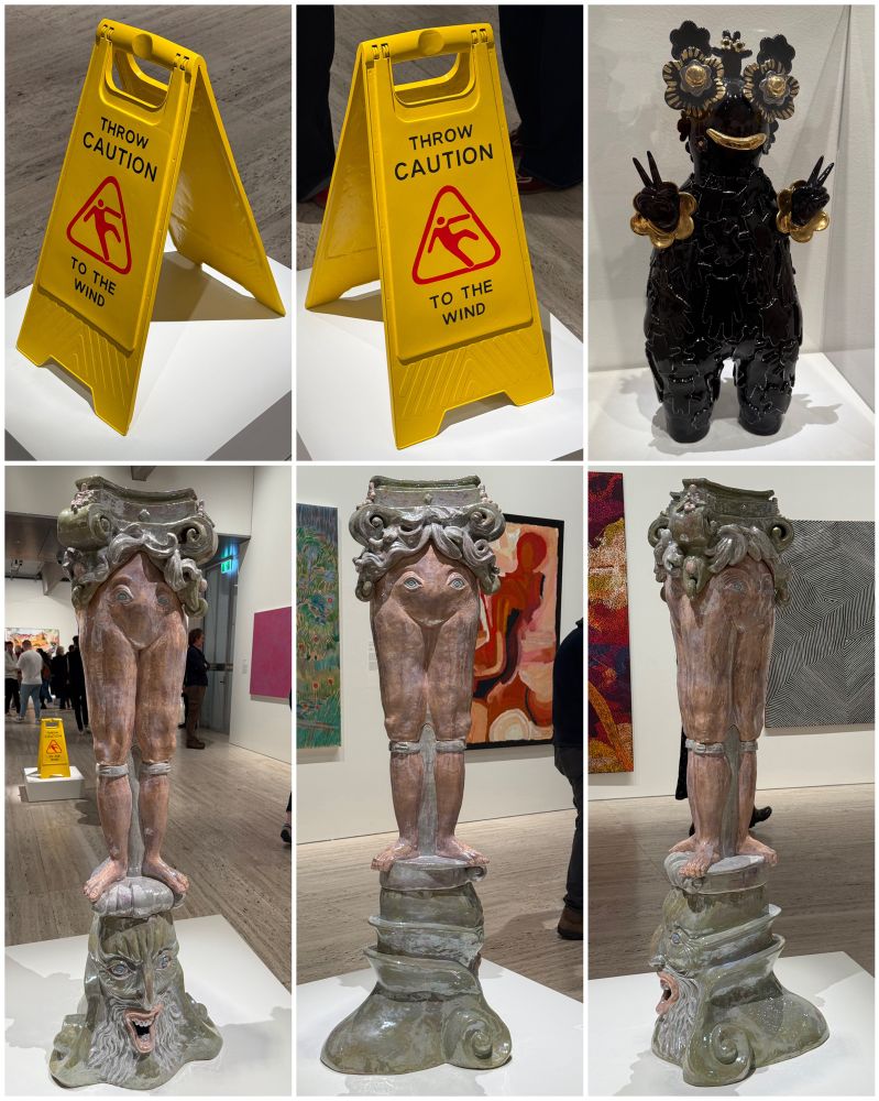 a collage of sculptures 