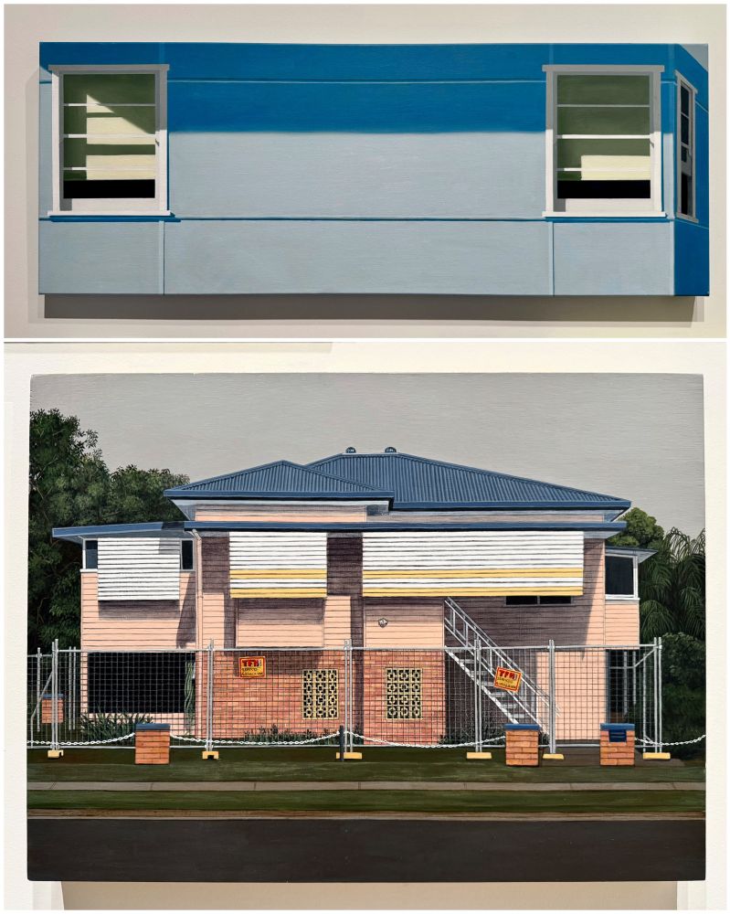 a collage of paintings