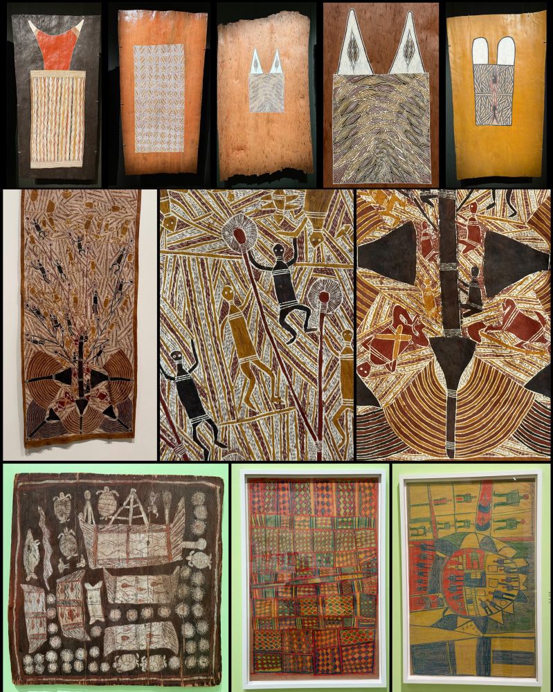 collage of Indigenous Australian paintings