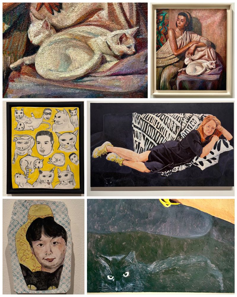 a collage of paintings