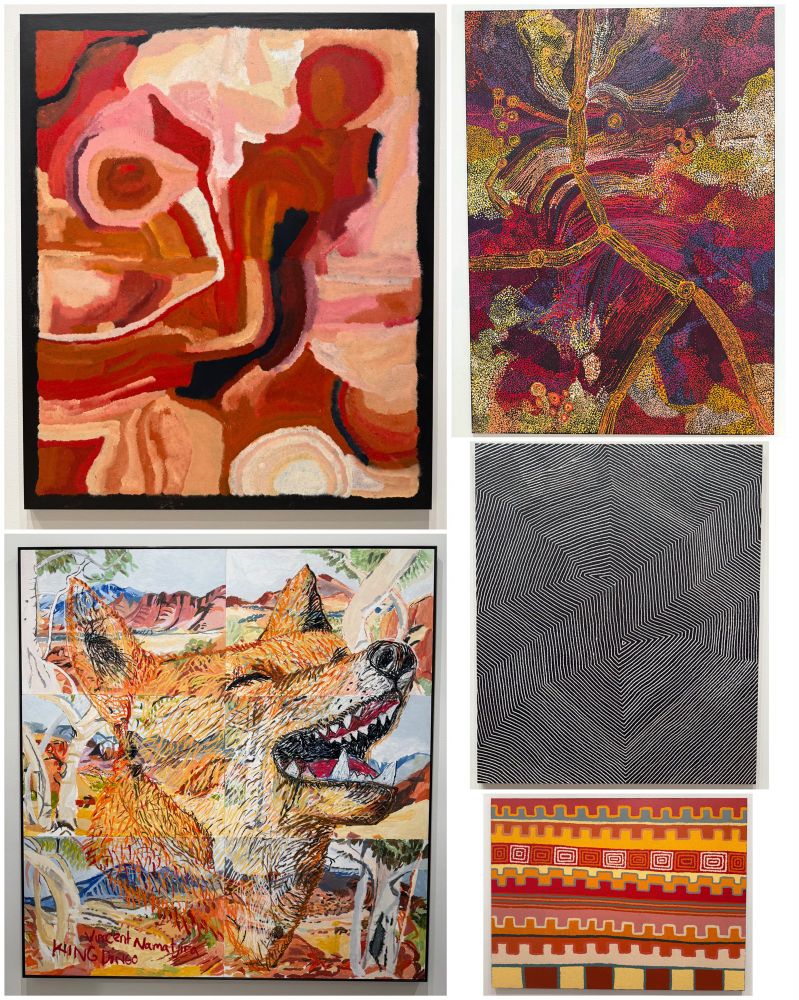 a collage of paintings