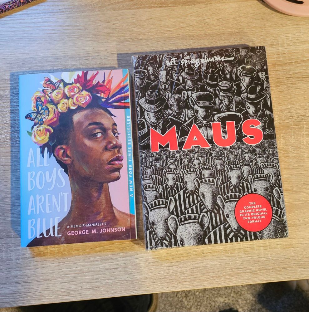 Books All Boys Aren't Blue and Maus