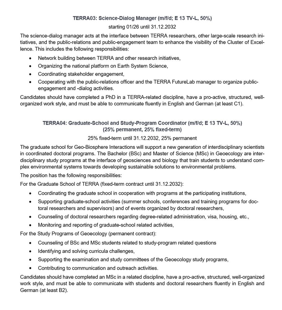 All positions could also be found on the university webpage: https://uni-tuebingen.de/de/108817