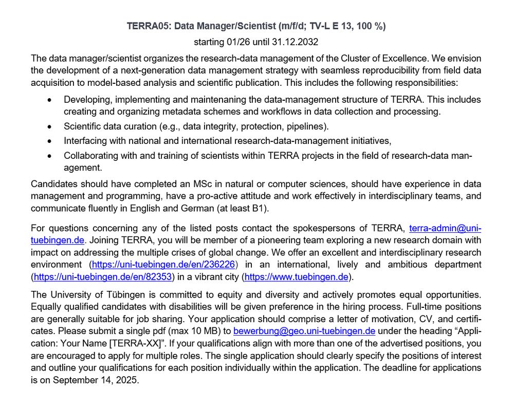 All positions could also be found on the university webpage: https://uni-tuebingen.de/de/108817