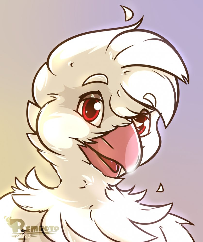 A portrait of a anthro crow looking happily at the viewer!