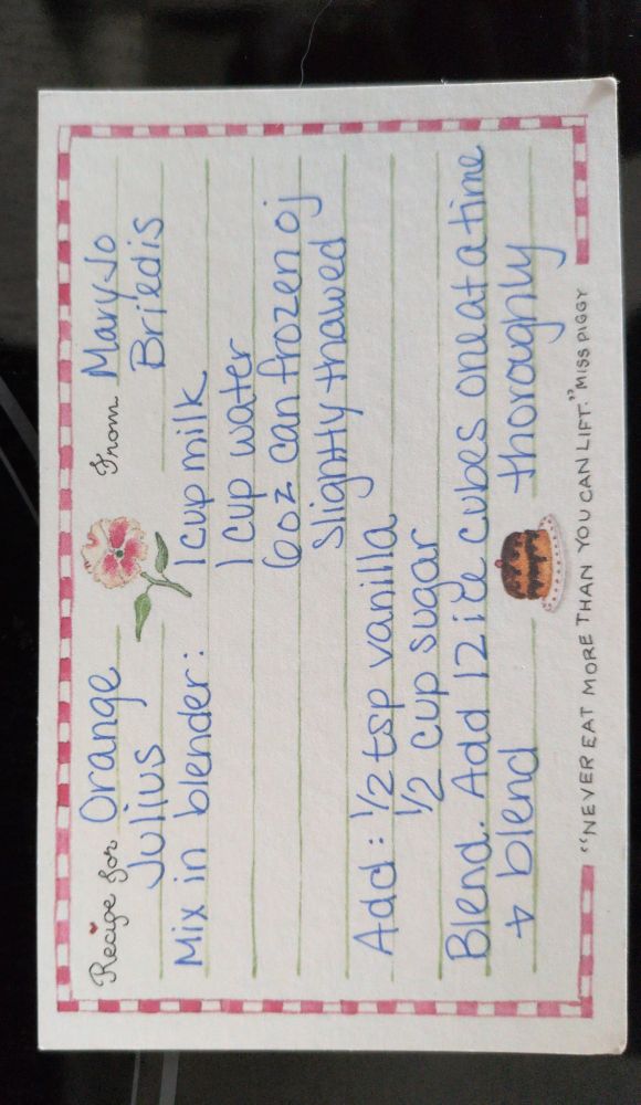 Recipe card