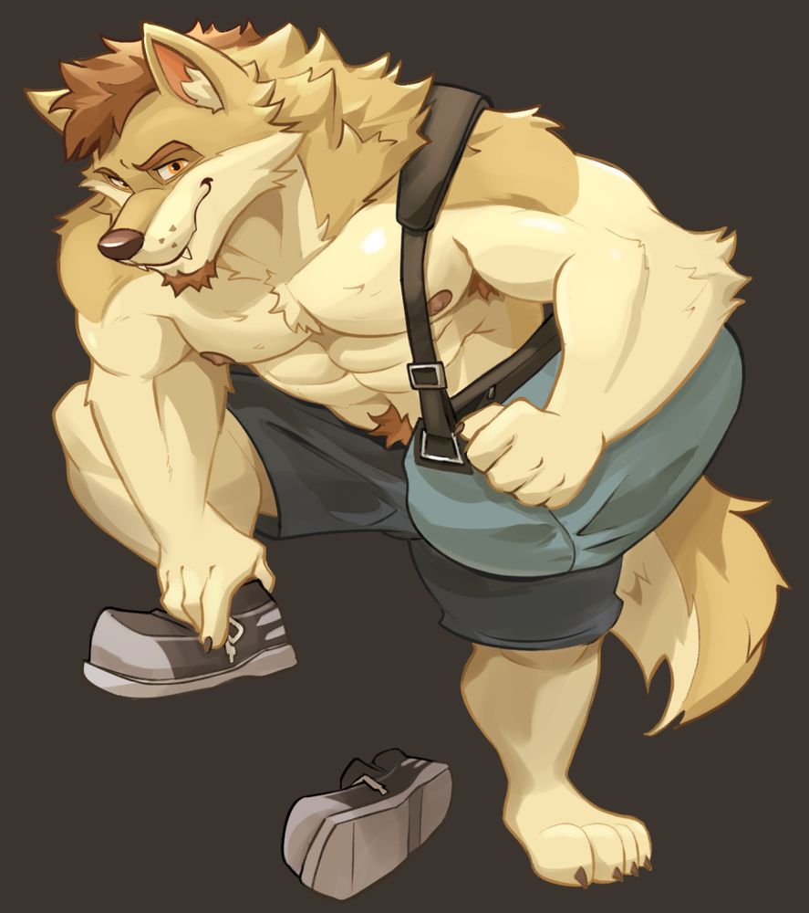 Alejandro positioning his shoes. He hangs a duffel bag on one shoulder