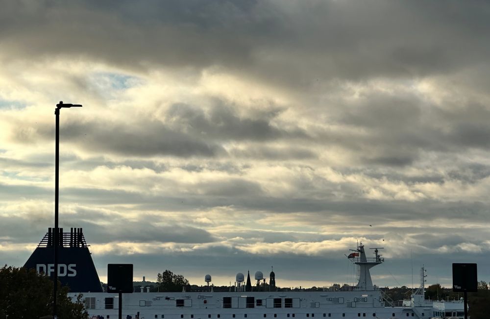 The DFDS ferry arriving from Amsterdam 