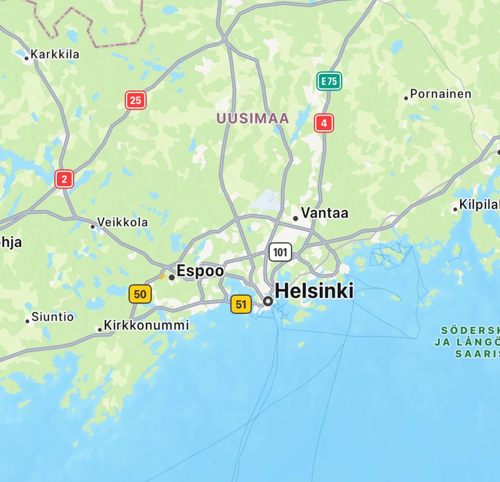 A map of Helsinki 