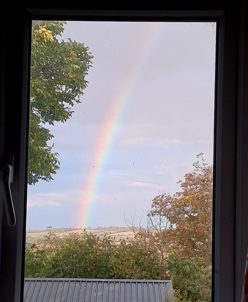 Rainbow through a window
