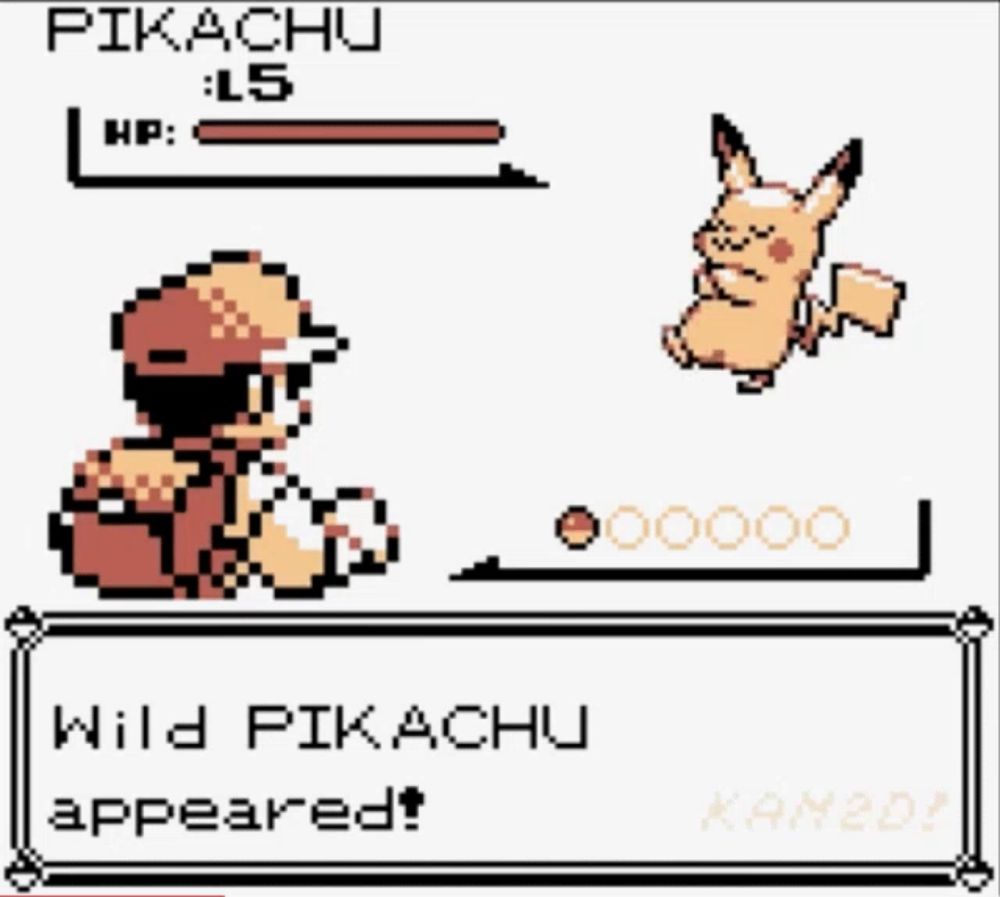 a pixel art of a man and a pikachu with wild pikachu appeared