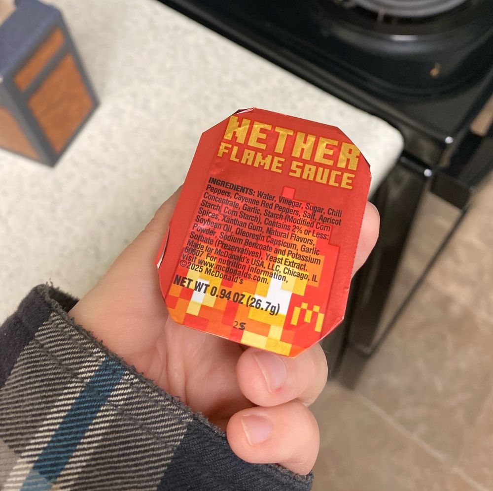 Nether Flame Sauce from the Minecraft movie promotional McDonalds meal.