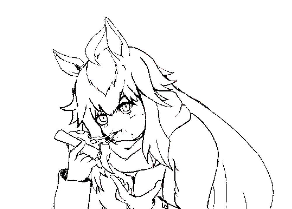 Oguri cap from Umamusume munching on a slice of carrot pizza